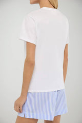 T-shirt da donna MC2 Saint Barth a maniche corte con scritta a contrasto