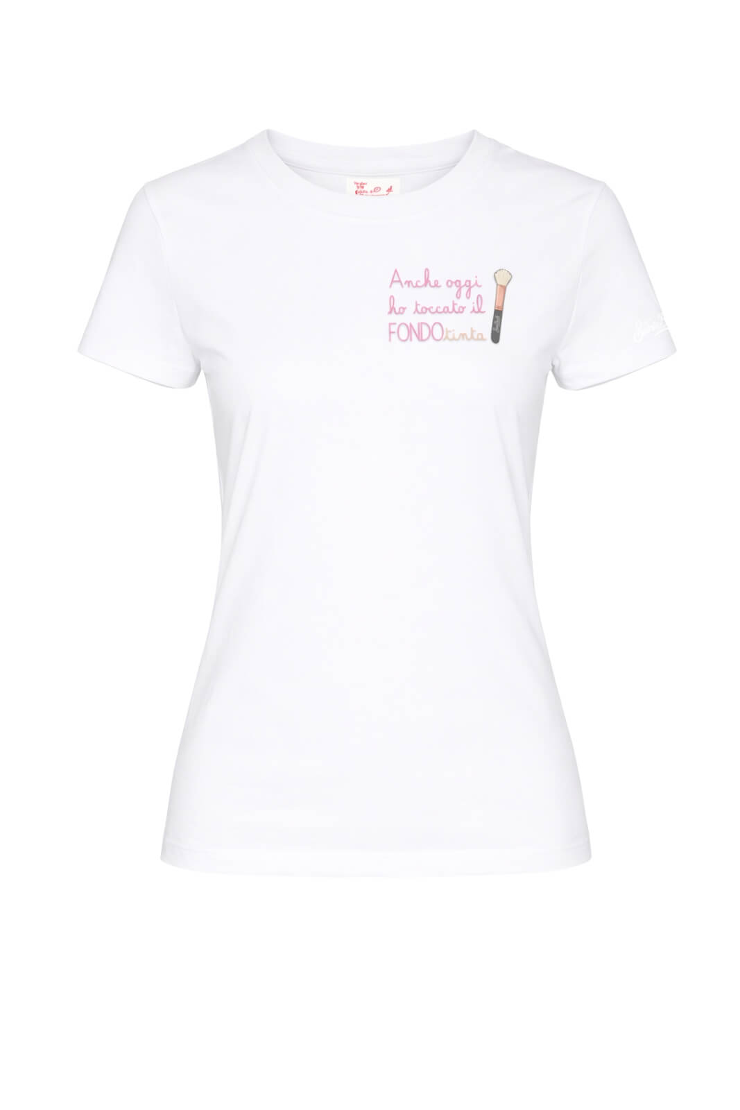 T-shirt da donna MC2 Saint Barth a maniche corte con ricamo a contrasto