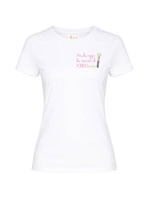 T-shirt da donna MC2 Saint Barth a maniche corte con ricamo a contrasto