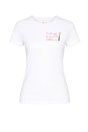 T-shirt da donna MC2 Saint Barth a maniche corte con ricamo a contrasto