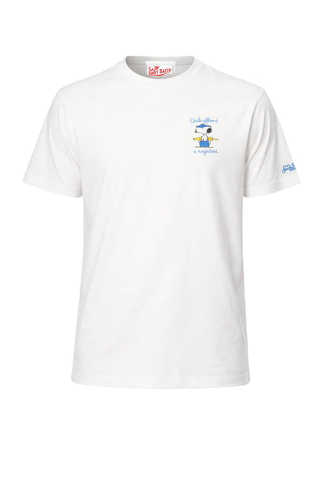 T-shirt da uomo MC2 Saint Barth con ricamo sul torace