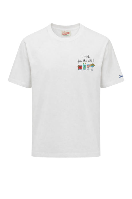 T-shirt da uomo MC2 Saint Barth a maniche corte con ricamo