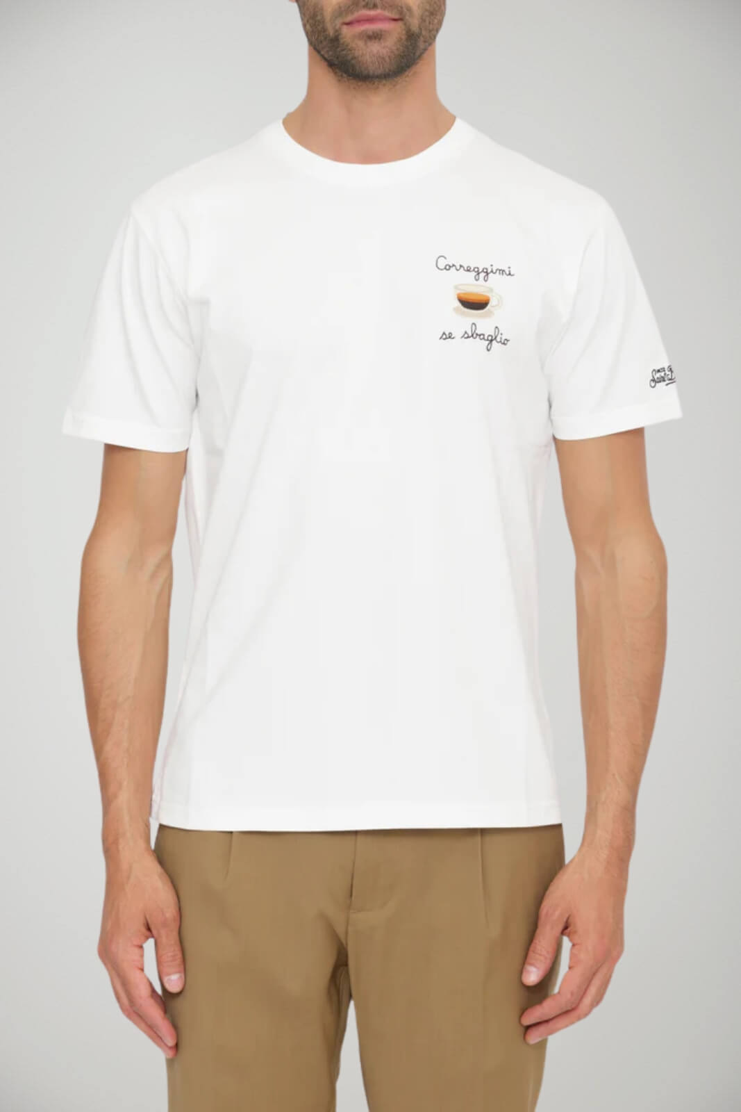 T-shirt da uomo MC2 Saint Barth a maniche corte con ricamo