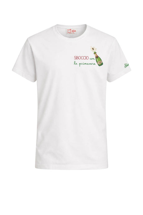 T-shirt da uomo in cotone MC2 Saint Barth a maniche corte con ricamo