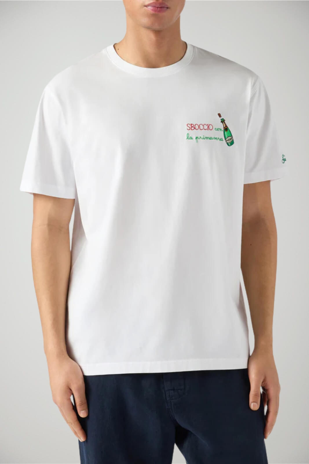 T-shirt da uomo in cotone MC2 Saint Barth a maniche corte con ricamo