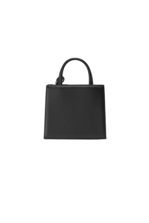Borsa donna in pelle nera con logo dorato firmata MC2 Saint Barth