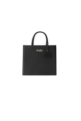 Borsa donna in pelle nera con logo dorato firmata MC2 Saint Barth