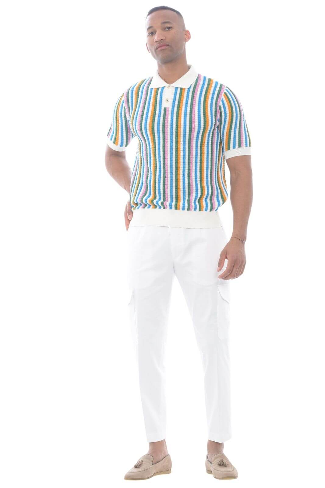 Michael Coal pantaloni uomo BLAKE cargo in gabardina