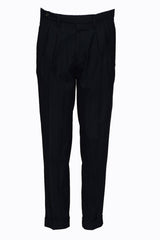 Pantalones de raya diplomática con doble pinza para hombre de Michael Coal
