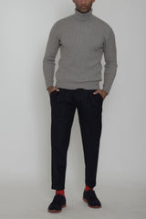 Pantalones de raya diplomática con doble pinza para hombre de Michael Coal