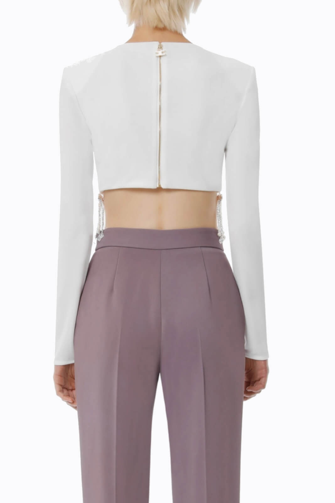 Elisabetta Franchi Women's sweater with rhinestones and beads on the bottom