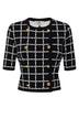 Elisabetta Franchi women's jacquard cardigan with logo and gold buttons