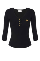 Elisabetta Franchi women's micro-ribbed sweater with pocket