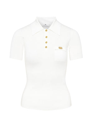 Elisabetta Franchi women's micro-ribbed polo shirt with pocket