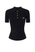 Elisabetta Franchi women's micro-ribbed polo shirt with pocket