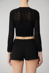 Elisabetta Franchi women's knitted cardigan with à jour embroidery