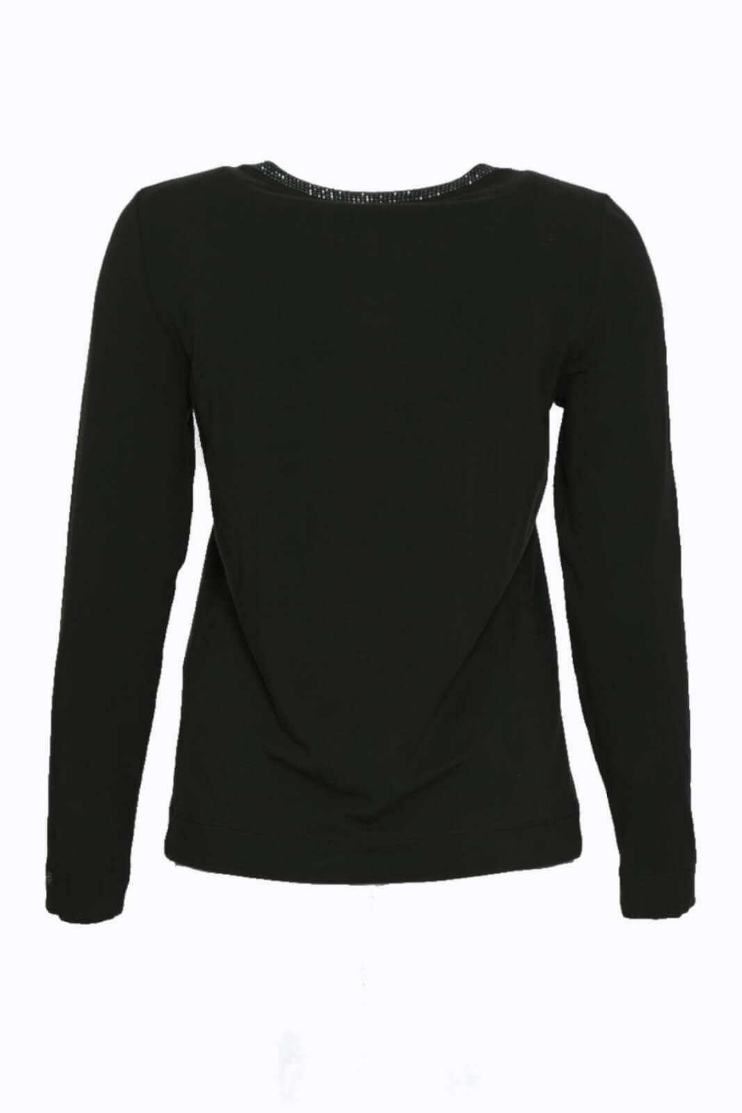 Camiseta de mujer Via delle Perle con inserciones de diamantes de imitación