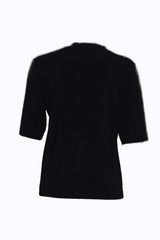 Camiseta de mujer Via delle Perle con letras de diamantes de imitación