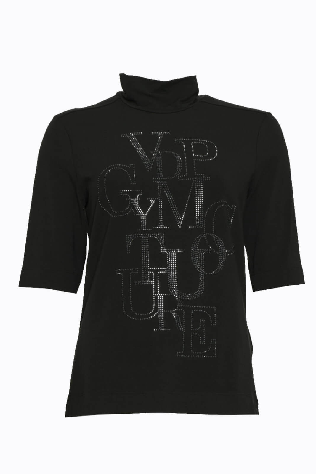 Camiseta de mujer Via delle Perle con letras de diamantes de imitación