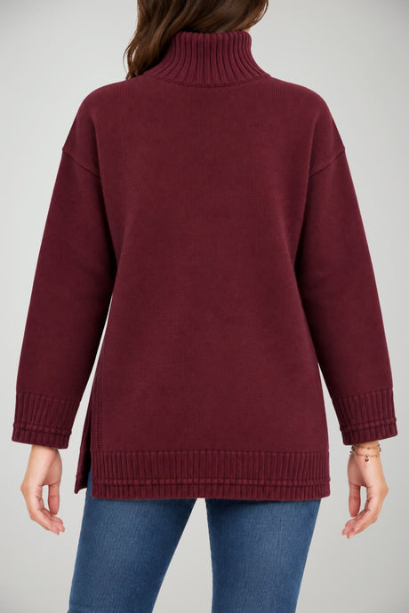 Malìparmi pull col roulé femme à fente latérale