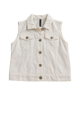 Manila Grace Gilet Bambina in Denim