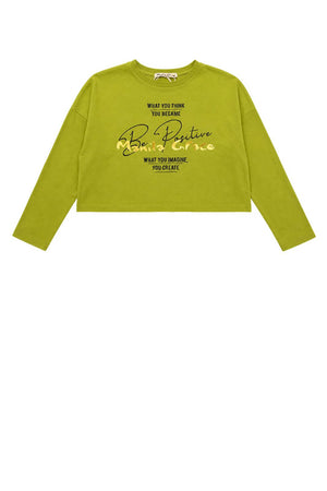 Manila Grace T-shirt Bambina Maniche Lunghe Crop