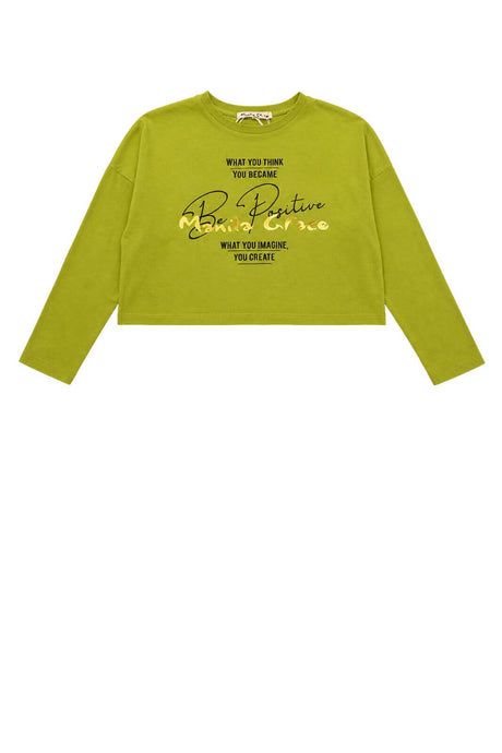 Manila Grace T-shirt Bambina Maniche Lunghe Crop