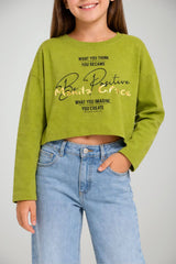 Manila Grace T-shirt Bambina Maniche Lunghe Crop