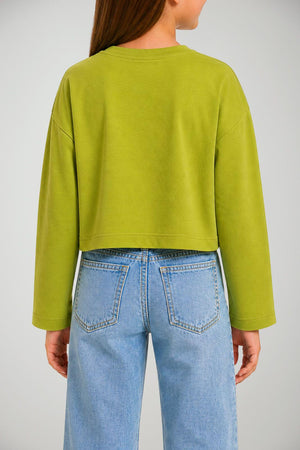 Manila Grace T-shirt Bambina Maniche Lunghe Crop