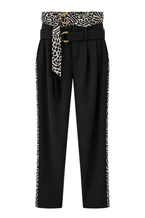 Manila Grace Pantaloni Donna con inserti animalier