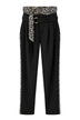 Manila Grace Pantaloni Donna con inserti animalier