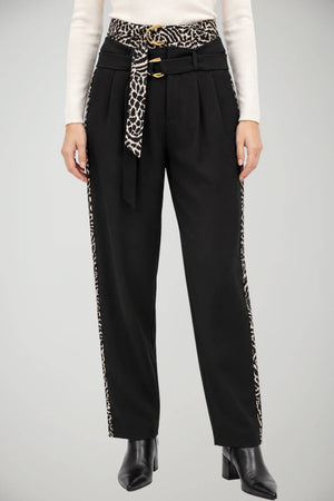 Manila Grace Pantaloni Donna con inserti animalier