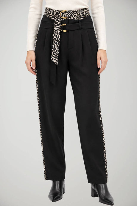 Manila Grace Pantaloni Donna con inserti animalier