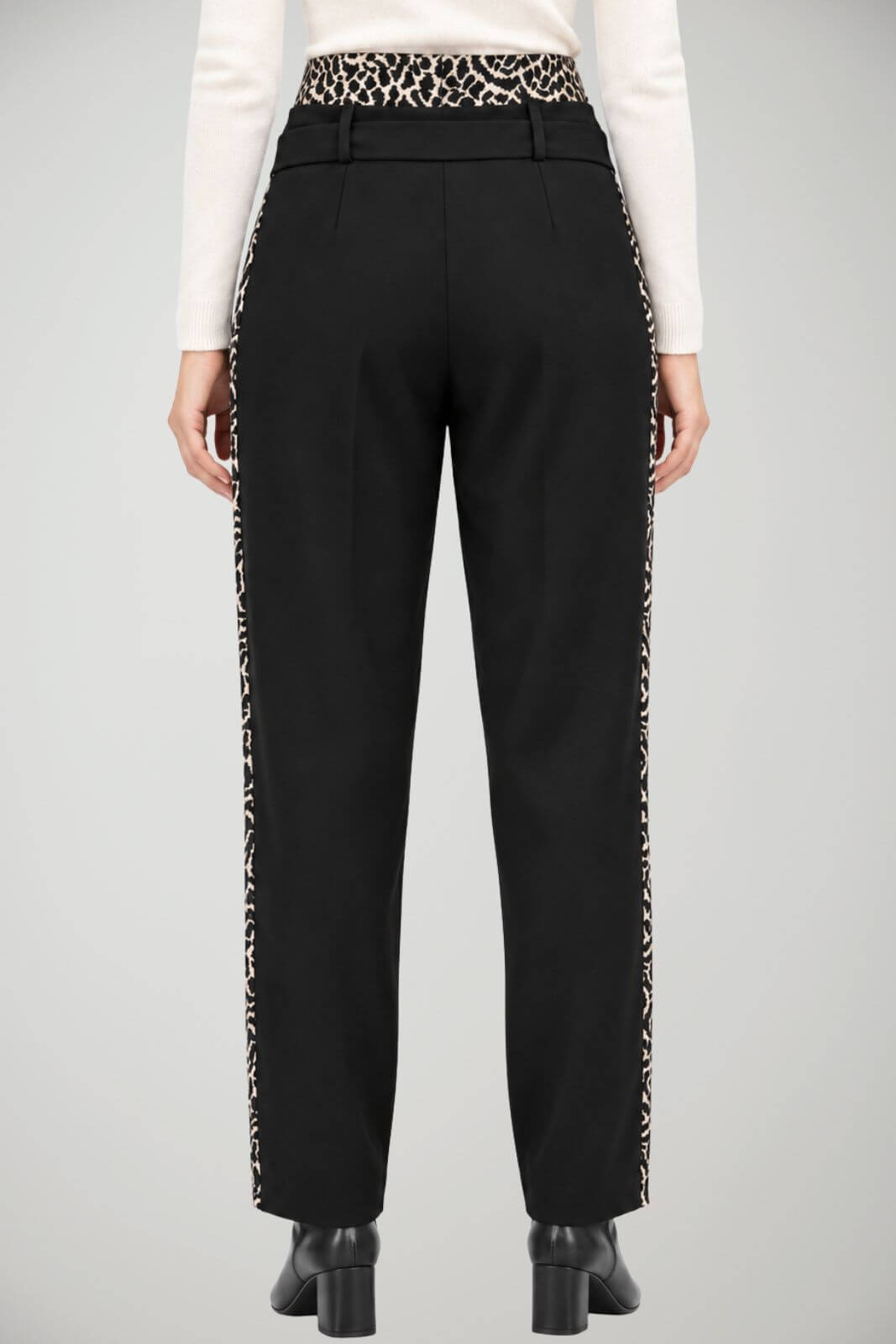 Manila Grace Pantaloni Donna con inserti animalier