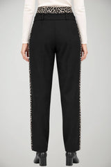 Manila Grace Pantaloni Donna con inserti animalier