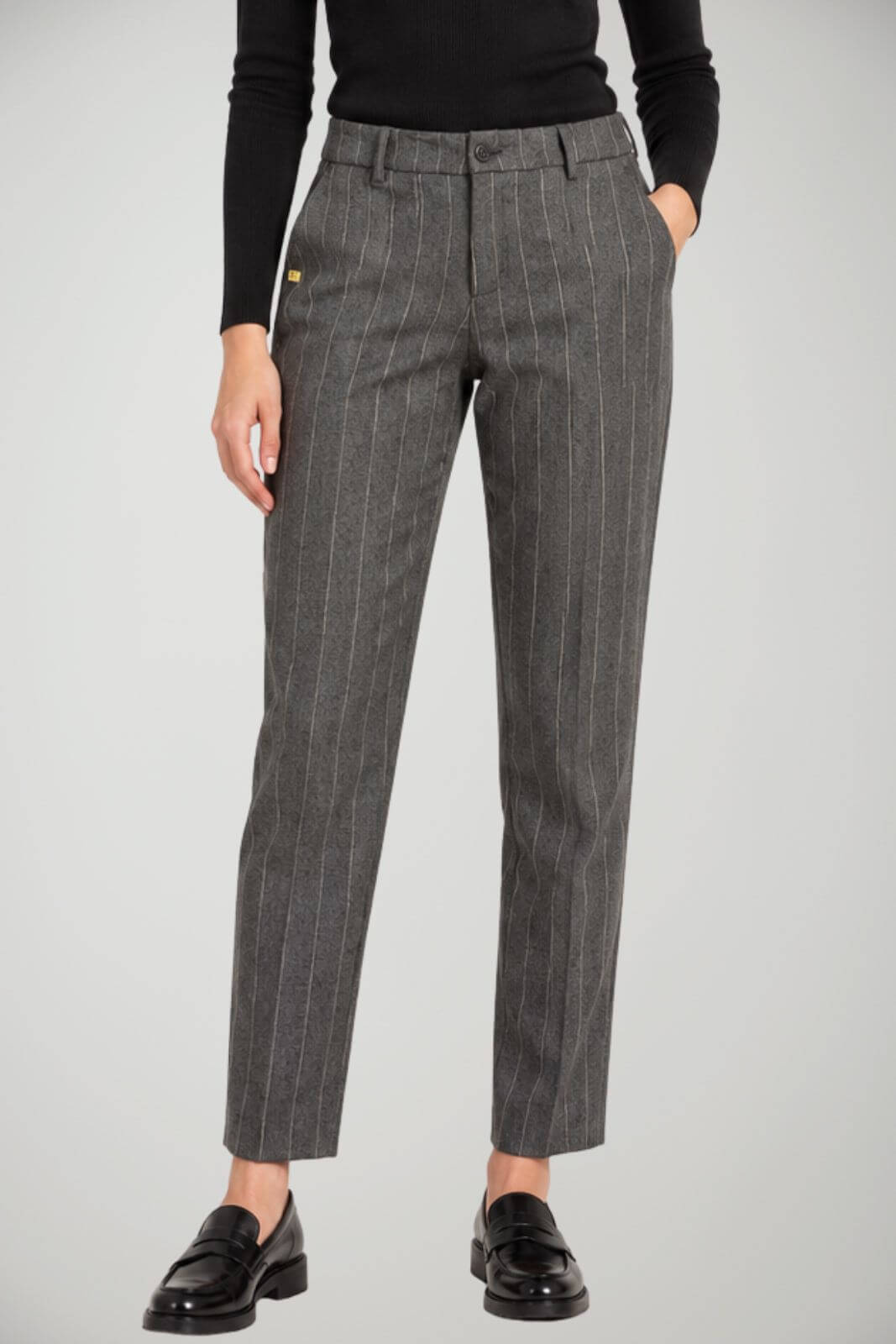 Manila Grace Pantaloni Donna chino gessato