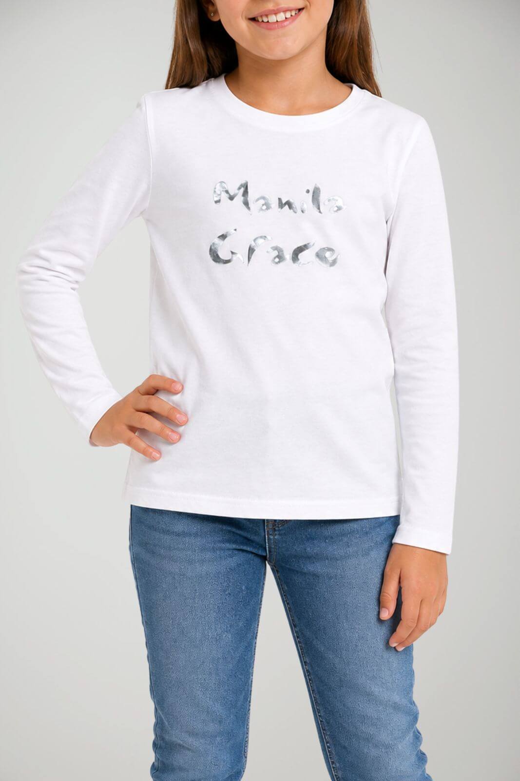 Manila Grace T-shirt Bambina maniche lunghe