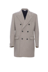 Manuel Ritz manteau homme croisé en drap de laine mélangée