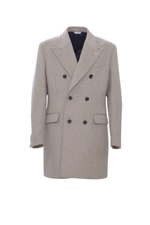 Manuel Ritz manteau homme croisé en drap de laine mélangée