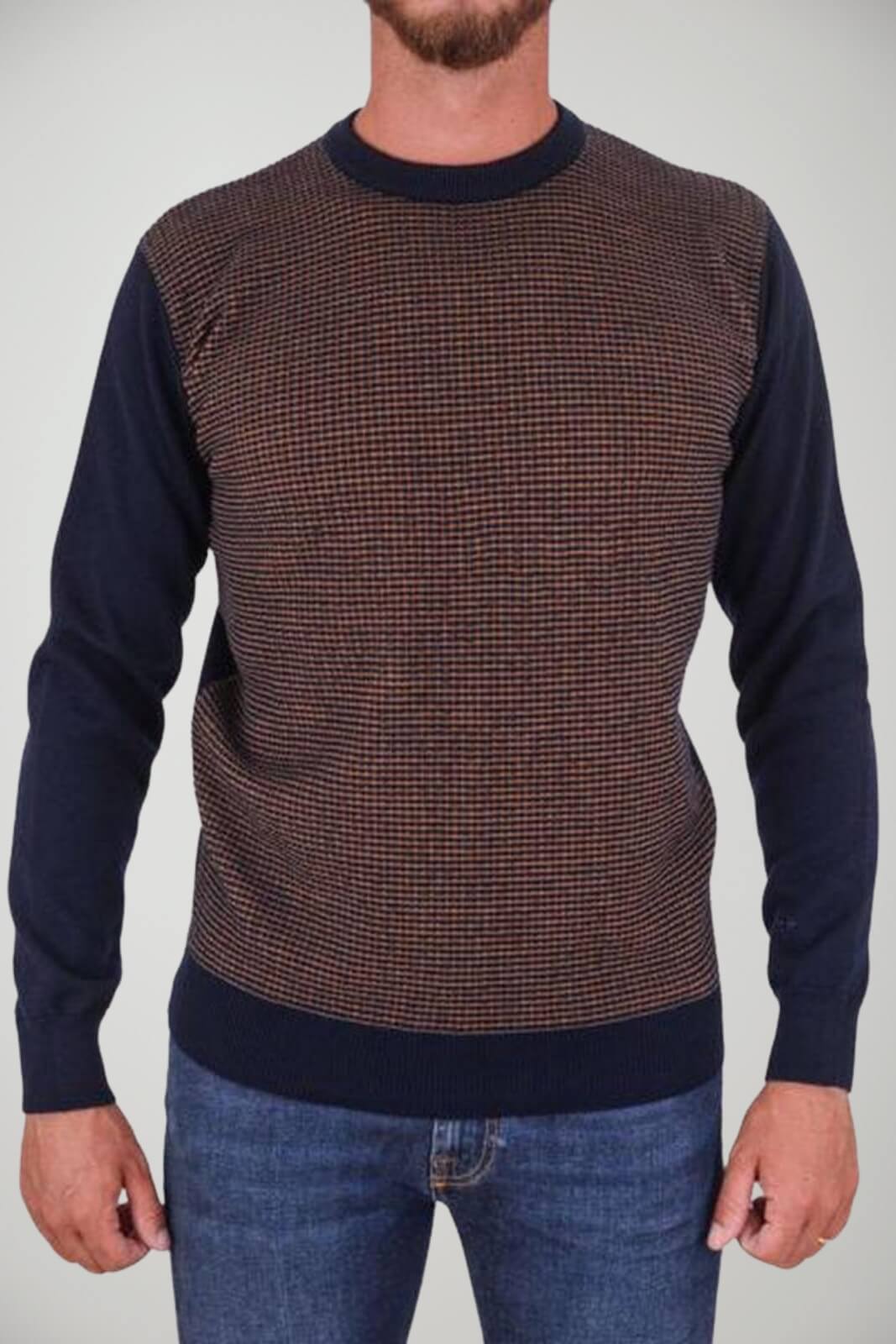 Maglia da uomo in misto lana a girocollo