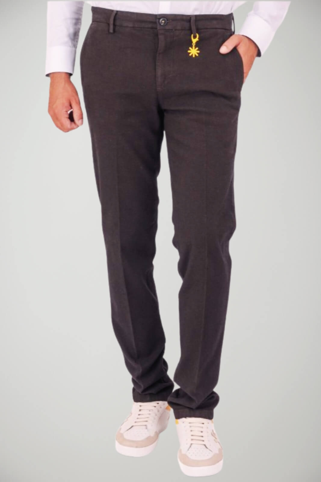 Pantaloni da uomo Manuel Ritz chino in micro pattern