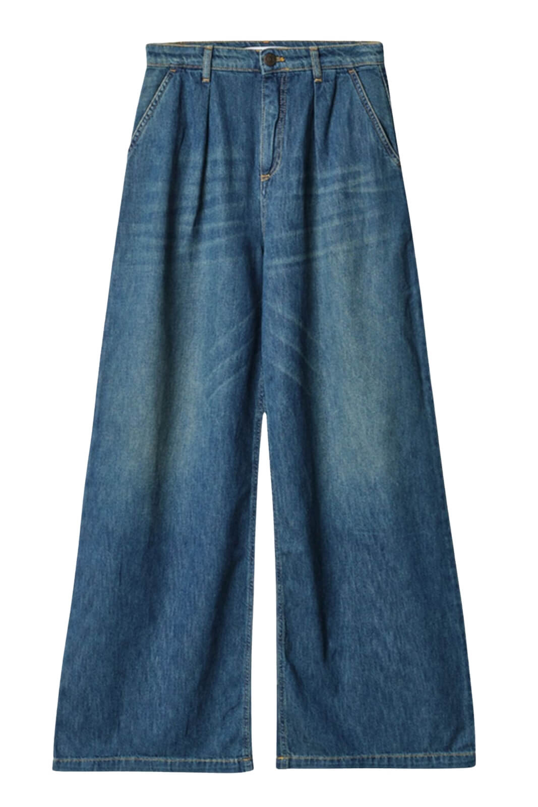 Jeans da donna Mar de Margaritas a gamba ampia e vita alta