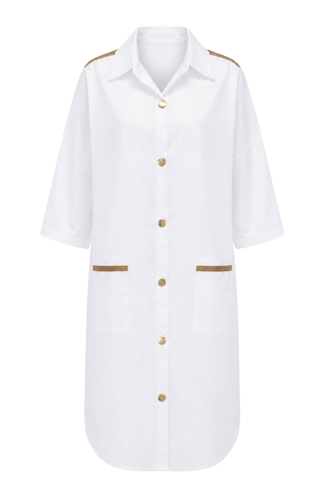 Marci By Gil Santucci Abito Donna Chemisier con Dettagli Dorati