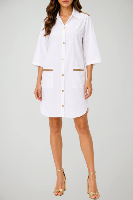 Marci By Gil Santucci Abito Donna Chemisier con Dettagli Dorati