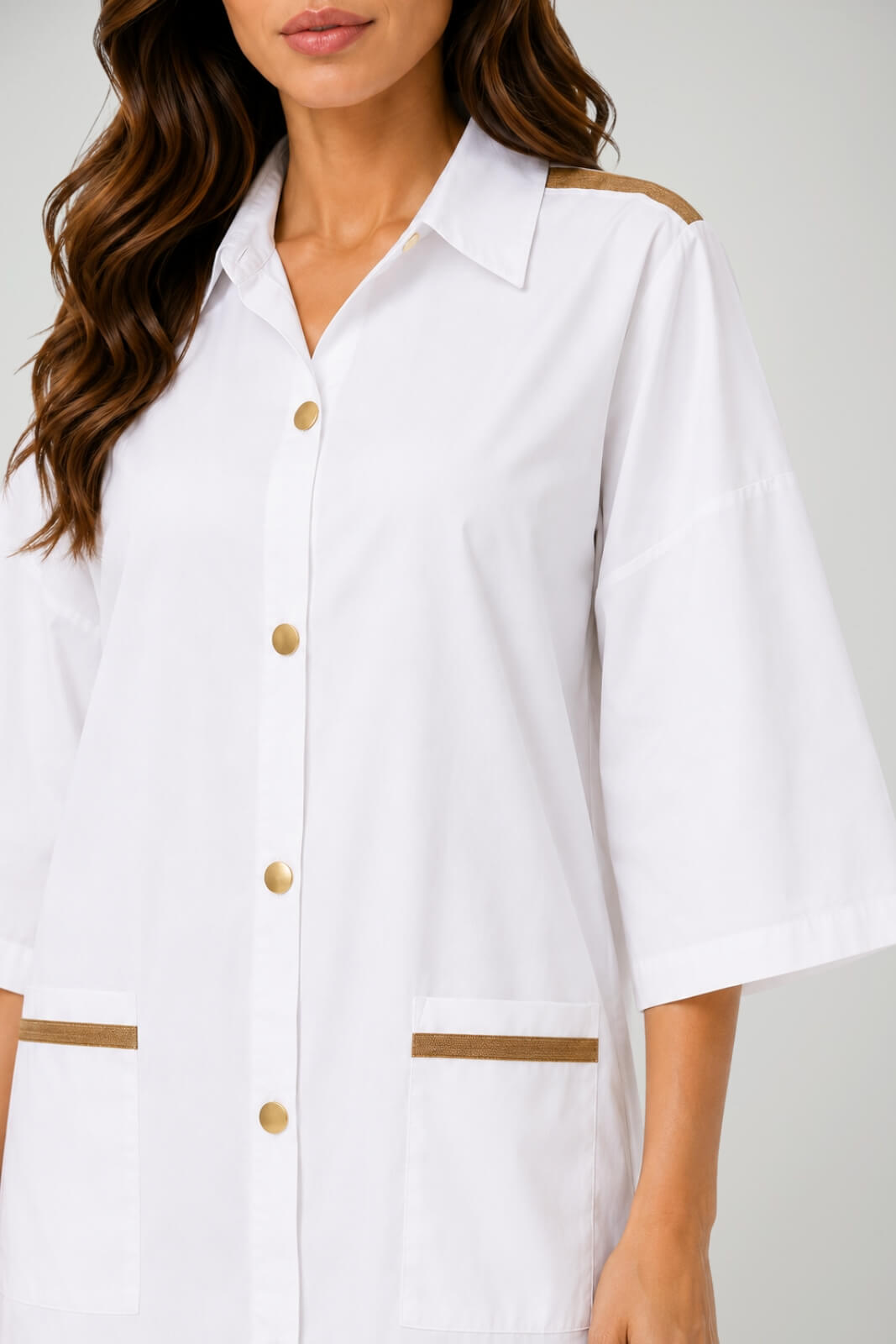 Marci By Gil Santucci Abito Donna Chemisier con Dettagli Dorati