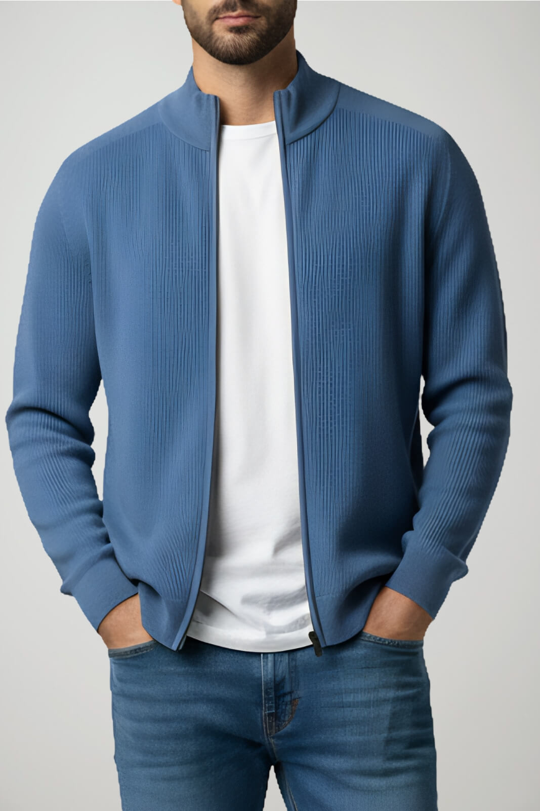 Markup Cardigan Uomo full zip a costina inglese