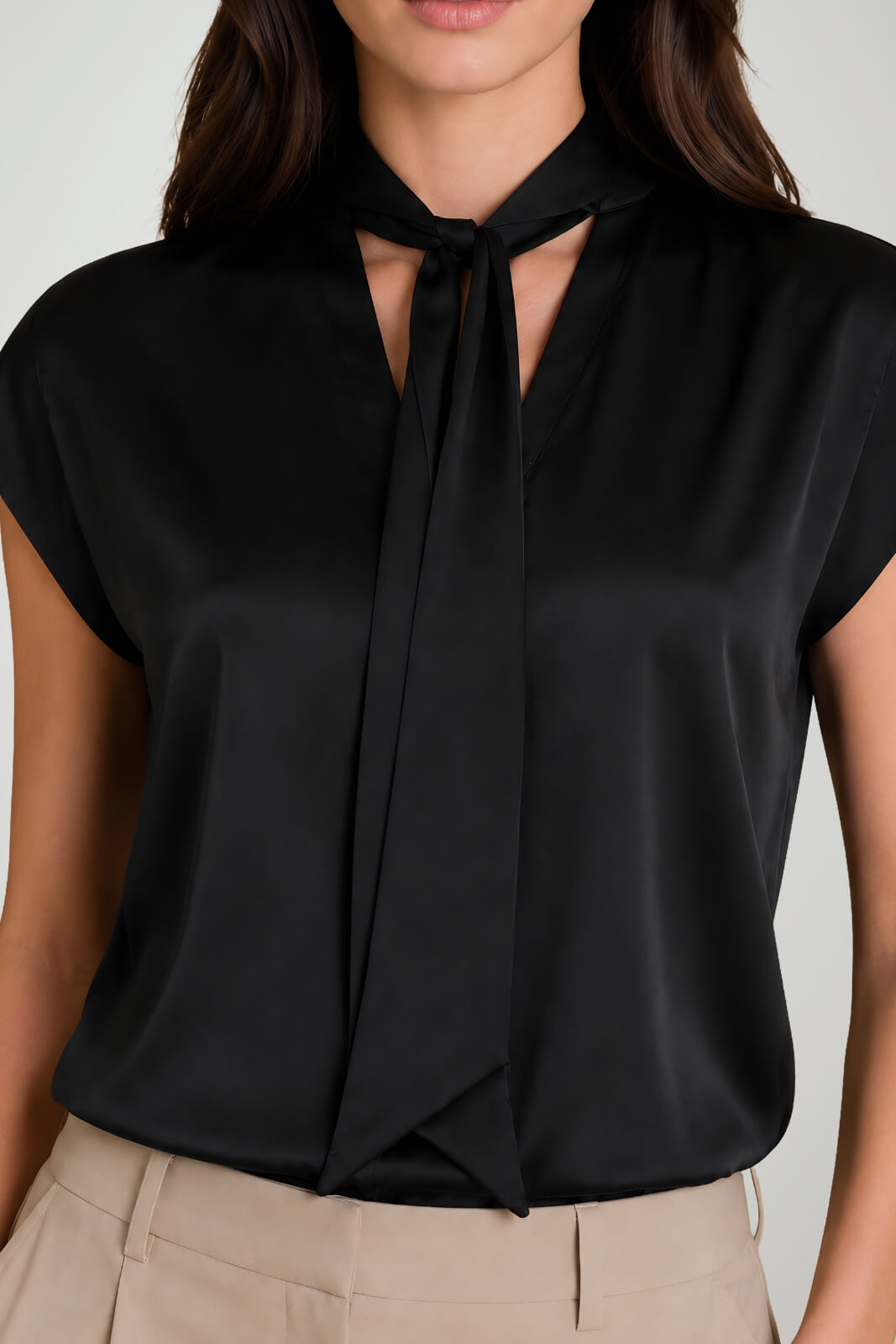 Markup blusa donna in raso con fiocco