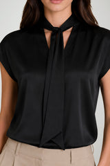 Markup blusa donna in raso con fiocco