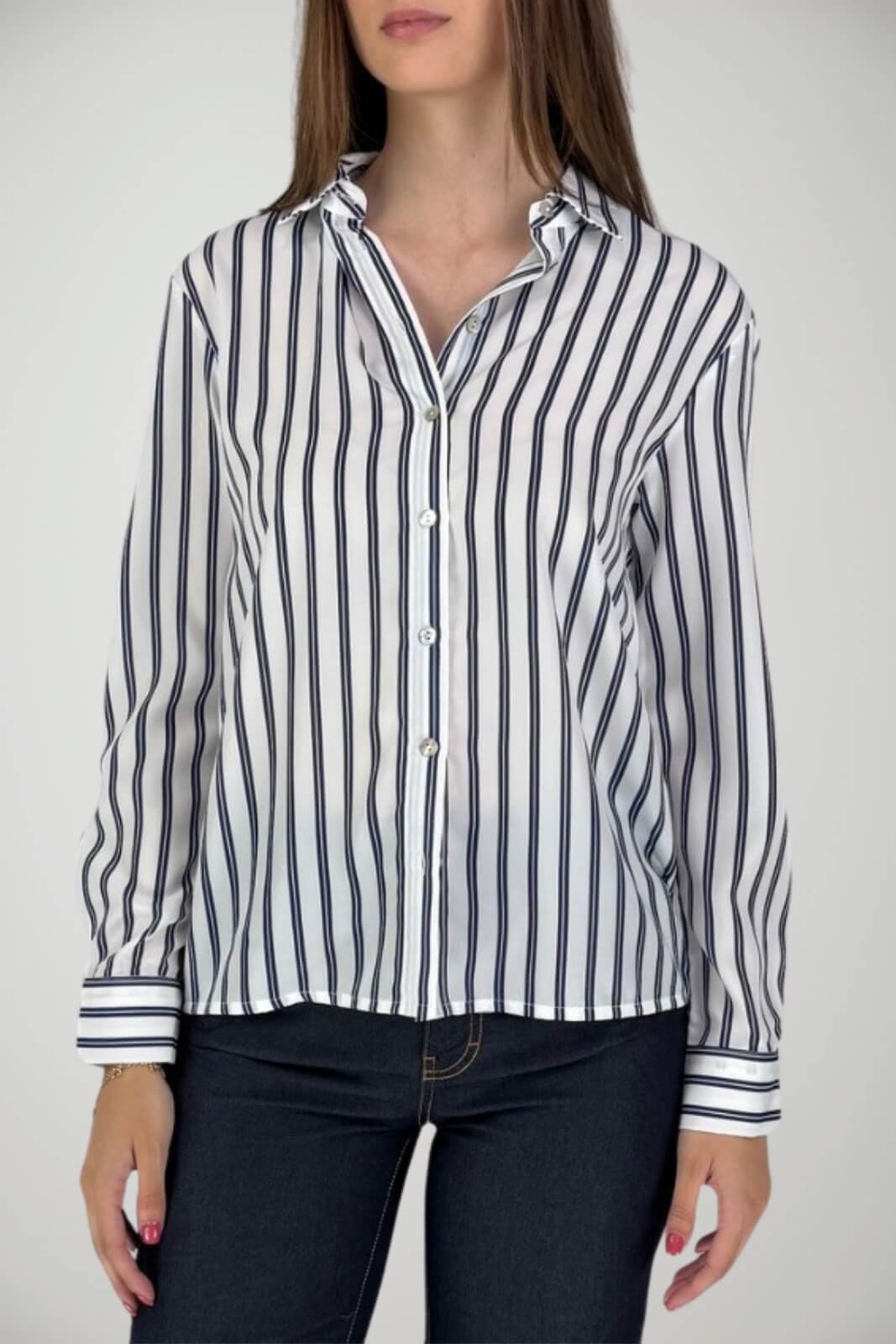 Camicia da donna Markup rigata in crepe de chine