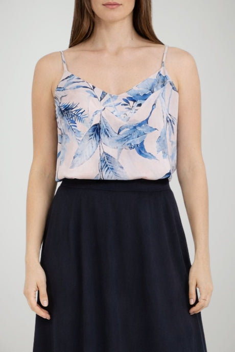 Markup top donna in raso fantasia floreale